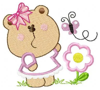 Bear embroidery designs - Teddy embroidery design machine embroidery pattern - Bear with butterfly embroidery - baby girl embroidery file Marcia Embroidery