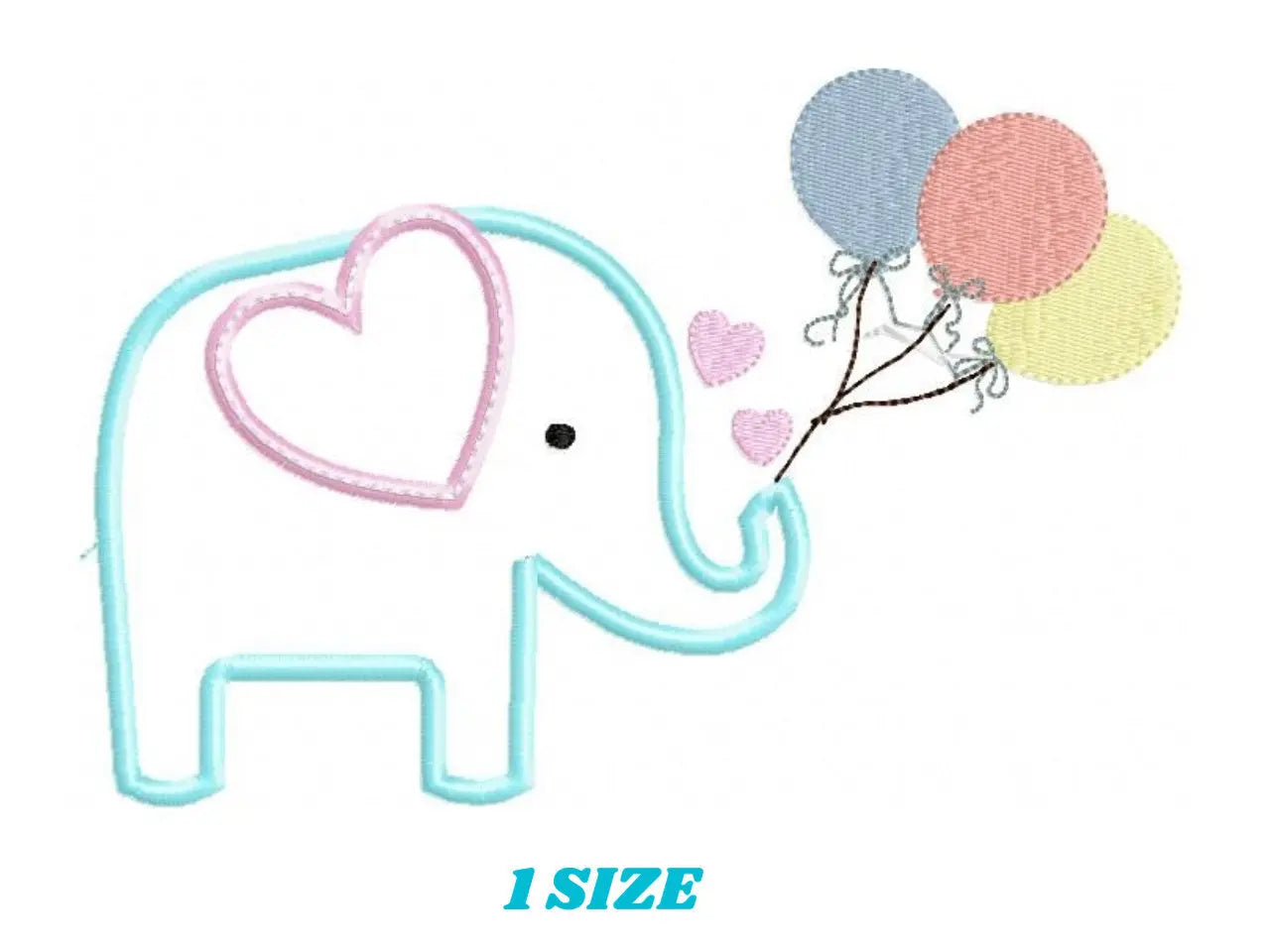 Elephant with balloons embroidery designs - Birthday party elephant embroidery design machine embroidery pattern - instant digital download Marcia Embroidery