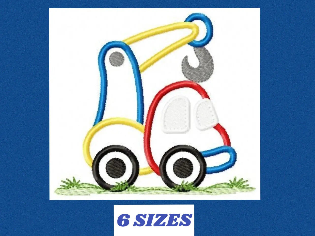Crane embroidery designs -  truck applique machine embroidery pattern - Baby Boy Crane applique - Instant digital download pes jef dst hus Marcia Embroidery