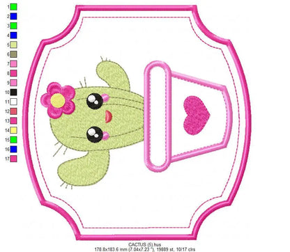 Cactus embroidery designs - cactus vases embroidery design machine embroidery pattern - vase embroidery file succulent applique design frame Marcia Embroidery