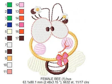 Bee embroidery design - Ant embroidery designs machine embroidery pattern - Insect embroidery file -Bee applique design - instant download Marcia Embroidery
