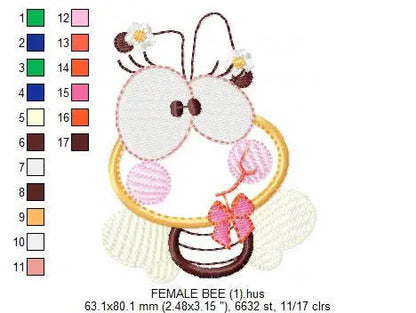 Bee embroidery design - Ant embroidery designs machine embroidery pattern - Insect embroidery file -Bee applique design - instant download Marcia Embroidery