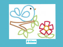 Cargar imagen en el visor de la galería, Bird embroidery designs - Bird with Flower embroidery design machine embroidery pattern - Bird applique design - dove embroidery pattern PES
