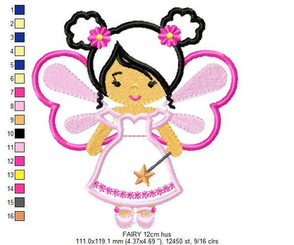 Curly Hair Fairy embroidery designs - Fairy godmother embroidery design machine embroidery pattern - fairy applique design - tooth fairy applique Marcia Embroidery