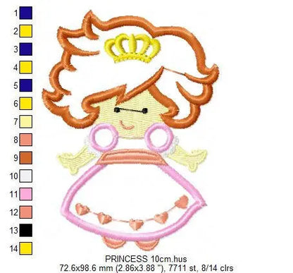 Queen embroidery designs - Princess embroidery design machine embroidery pattern - Princess applique design queen applique girl baby newborn Marcia Embroidery