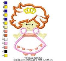 Charger l&#39;image dans la galerie, Queen embroidery designs - Princess embroidery design machine embroidery pattern - Princess applique design queen applique girl baby newborn
