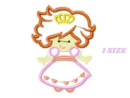 Queen embroidery designs - Princess embroidery design machine embroidery pattern - Princess applique design queen applique girl baby newborn Marcia Embroidery