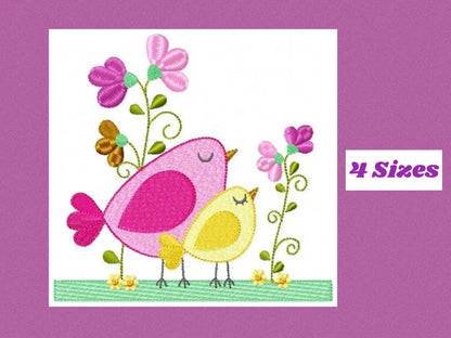 Bird embroidery designs - Birds embroidery design machine embroidery pattern - Spring garden embroidery file - instant download Tea towel Marcia Embroidery