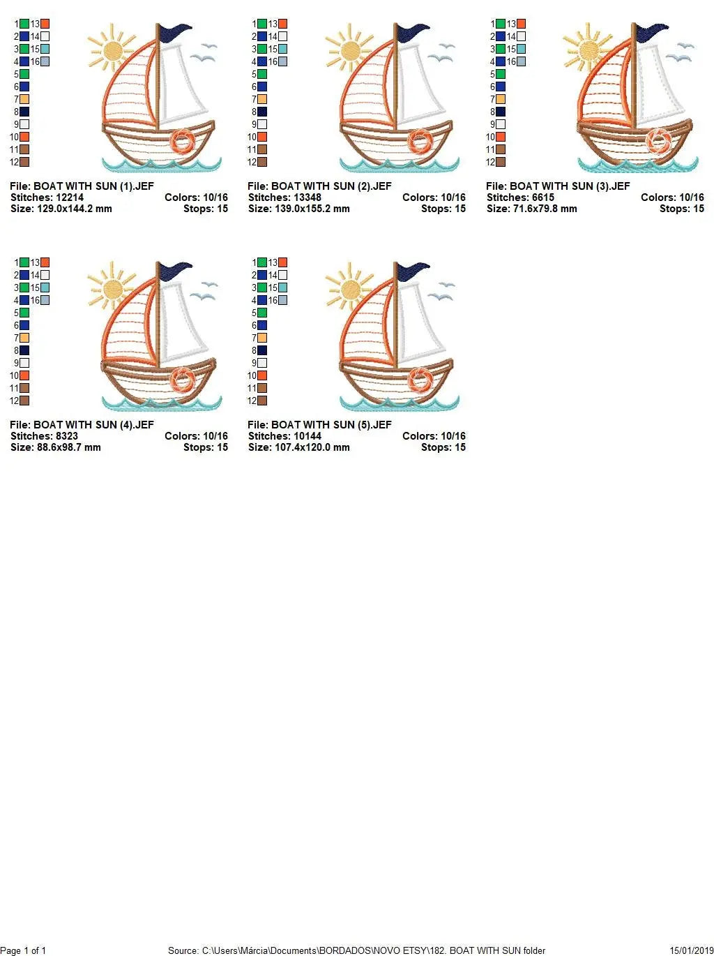 Sailboat embroidery designs - nautical embroidery design machine embroidery pattern - Boat applique design - boy kid embroidery baby layette Marcia Embroidery