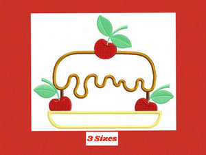 Cake embroidery design - Dessert embroidery design machine embroidery pattern - Kitchen towel embroidery file - Pie applique design