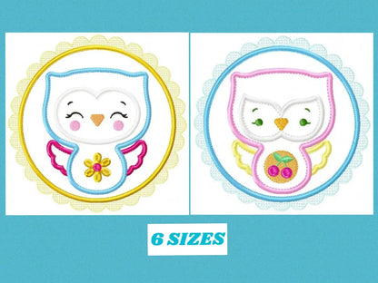 Owl embroidery design - Birds embroidery design machine embroidery pattern - Kitchen embroidery file - owl applique design with frame Marcia Embroidery