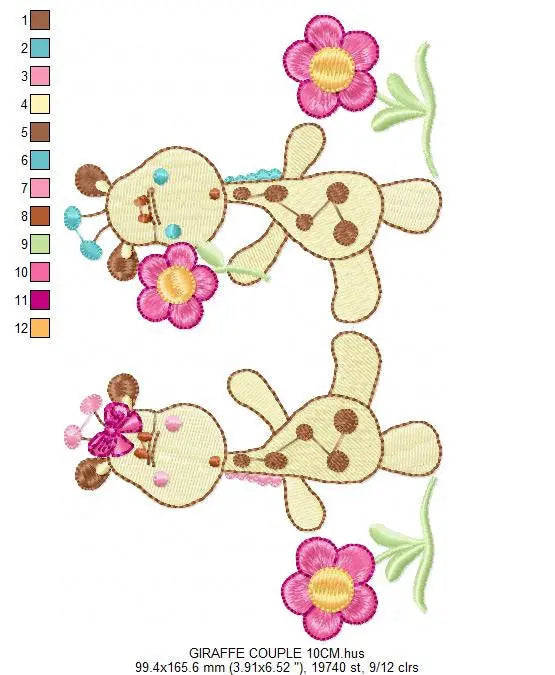 Giraffe embroidery design - Animal embroidery designs machine embroidery pattern - boy embroidery file girl embroidery - filled design pes Marcia Embroidery