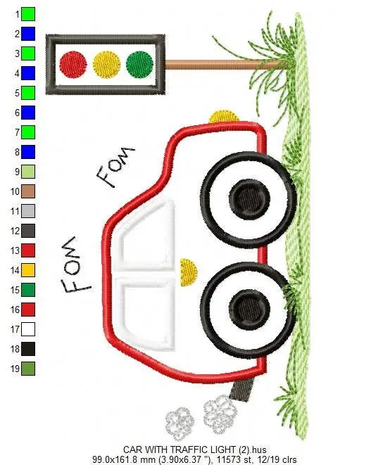 Car embroidery designs - Vehicle embroidery design machine embroidery pattern - automobile embroidery file - car applique design baby boy Marcia Embroidery