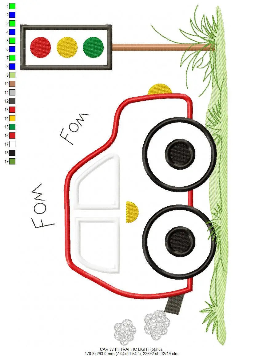 Car embroidery designs - Vehicle embroidery design machine embroidery pattern - automobile embroidery file - car applique design baby boy Marcia Embroidery