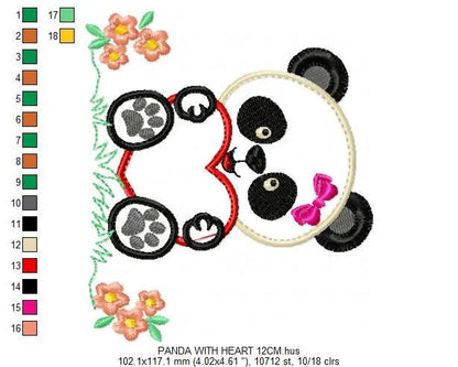 Panda embroidery design - Animal embroidery designs machine embroidery pattern - baby boy embroidery file - girl embroidery Panda applique Marcia Embroidery