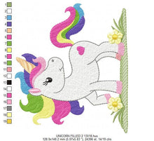Charger l&#39;image dans la galerie, Unicorn embroidery designs - Girl embroidery design machine embroidery pattern - Unicorns embroidery file - baby girl embroidery newborn pes
