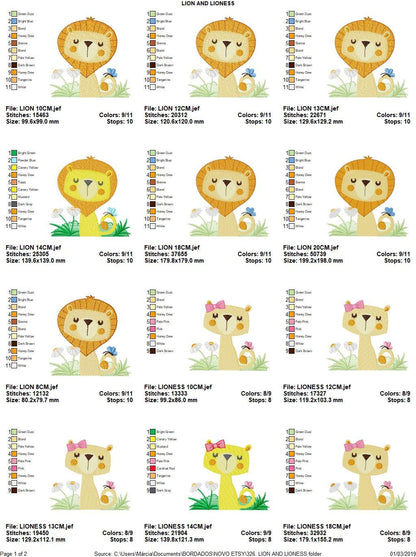 Lion embroidery designs - Lioness embroidery design machine embroidery pattern - Animal embroidery file lion - boy and girl digital download