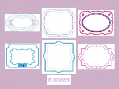 Frame embroidery designs set - Frame Applique Design - Shape Embroidery machine embroidery design - digital file instant download monogram Marcia Embroidery