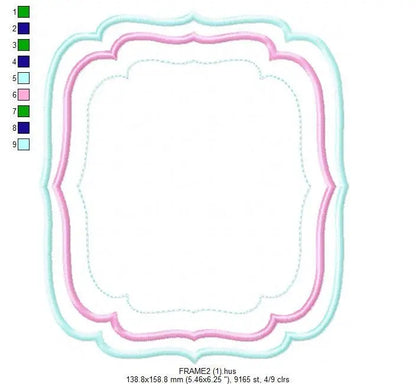Frame embroidery designs set - Frame Applique Design - Shape Embroidery machine embroidery design - digital file instant download monogram Marcia Embroidery