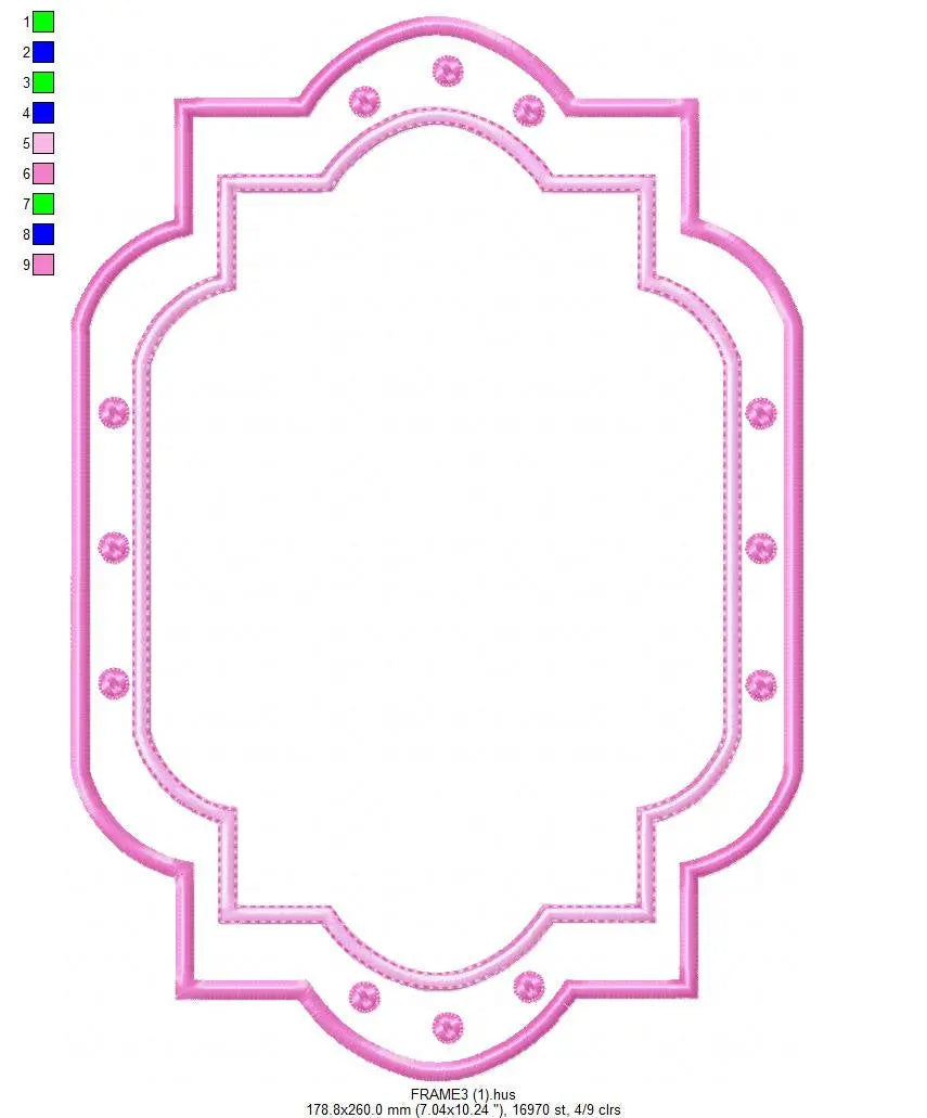 Frame embroidery designs set - Frame Applique Design - Shape Embroidery machine embroidery design - digital file instant download monogram Marcia Embroidery