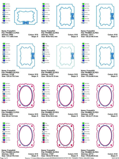 Frame embroidery designs set - Frame Applique Design - Shape Embroidery machine embroidery design - digital file instant download monogram Marcia Embroidery