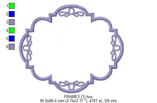 Frame embroidery designs - Frame Applique Design set machine embroidery design - Shape embroidery file frame for monogram - instant download Marcia Embroidery