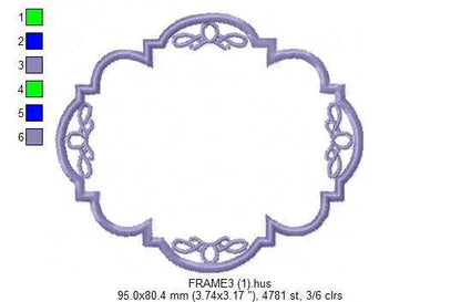 Frame embroidery designs - Frame Applique Design set machine embroidery design - Shape embroidery file frame for monogram - instant download Marcia Embroidery