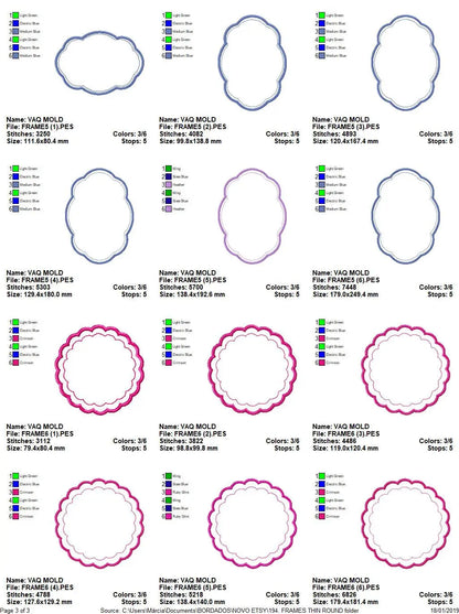 Frame embroidery designs - Frame Applique Design set machine embroidery design - Shape embroidery file frame for monogram - instant download Marcia Embroidery