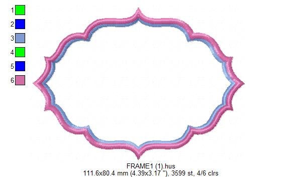 Frame embroidery designs set - Frame Applique Design Machine embroidery pattern - Monogram frame shape tag embroidery file  instant download