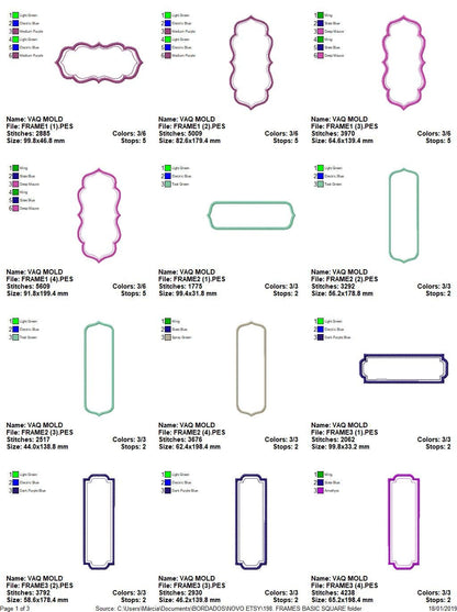 Frame embroidery designs set - Frame Applique Design machine embroidery design - monogram frame applique design - towel embroidery file