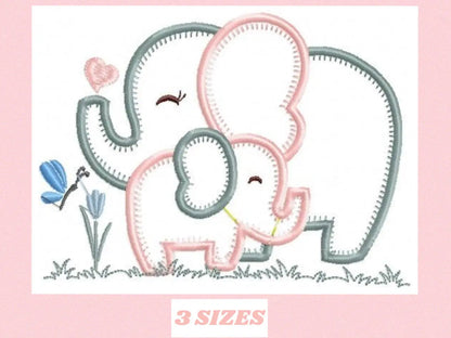 Elephant embroidery designs - Mother with baby embroidery design machine embroidery pattern - elephant applique design - instant download Marcia Embroidery