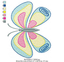 Laden Sie das Bild in den Galerie-Viewer, Butterfly embroidery design - Animal embroidery designs machine embroidery pattern - baby girl embroidery file - instant download digital
