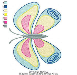 Butterfly embroidery design - Animal embroidery designs machine embroidery pattern - baby girl embroidery file - instant download digital