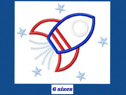 Rocket embroidery designs - Boy embroidery design machine embroidery pattern - Astronaut design Space embroidery file - Rocket applique pes Marcia Embroidery