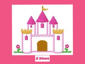 Castle embroidery designs - Princess palace embroidery design machine embroidery pattern - mansion embroidery file baby girl castle applique