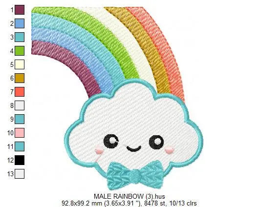 Cloud embroidery design - rainbow embroidery design machine embroidery pattern - baby girl embroidery file - kid embroidery newborn boy Marcia Embroidery