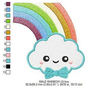 Cloud embroidery design - rainbow embroidery design machine embroidery pattern - baby girl embroidery file - kid embroidery newborn boy Marcia Embroidery