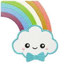 Laden Sie das Bild in den Galerie-Viewer, Cloud embroidery design - rainbow embroidery design machine embroidery pattern - baby girl embroidery file - kid embroidery newborn boy
