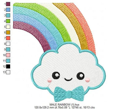 Cloud embroidery design - rainbow embroidery design machine embroidery pattern - baby girl embroidery file - kid embroidery newborn boy Marcia Embroidery