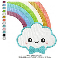 Cargar imagen en el visor de la galería, Cloud embroidery design - rainbow embroidery design machine embroidery pattern - baby girl embroidery file - kid embroidery newborn boy
