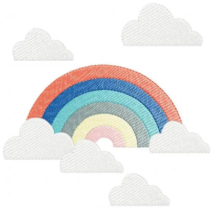 Cloud embroidery design - Rainbow embroidery designs machine embroidery pattern - Baby girl embroidery file - digital download sky rainbow Marcia Embroidery