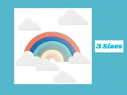 Cloud embroidery design - Rainbow embroidery designs machine embroidery pattern - Baby girl embroidery file - digital download sky rainbow Marcia Embroidery