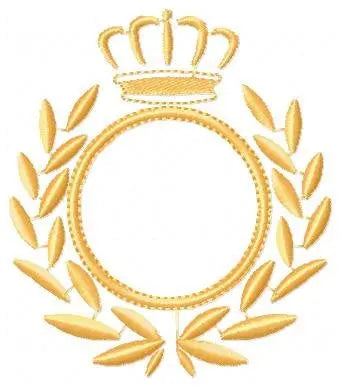 Crown Monogram Circle Frame embroidery designs - Golden Laurel with crown machine embroidery pattern - Instant digital download pes jef dst Marcia Embroidery