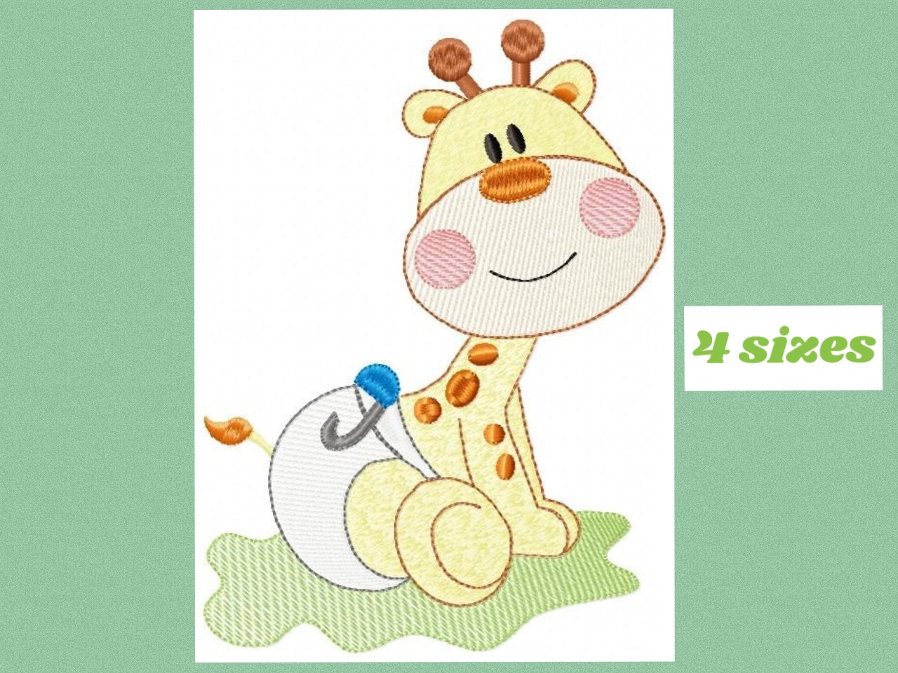Baby Giraffe embroidery design - Animal embroidery designs machine embroidery pattern - boy embroidery file - girl embroidery toddler diaper