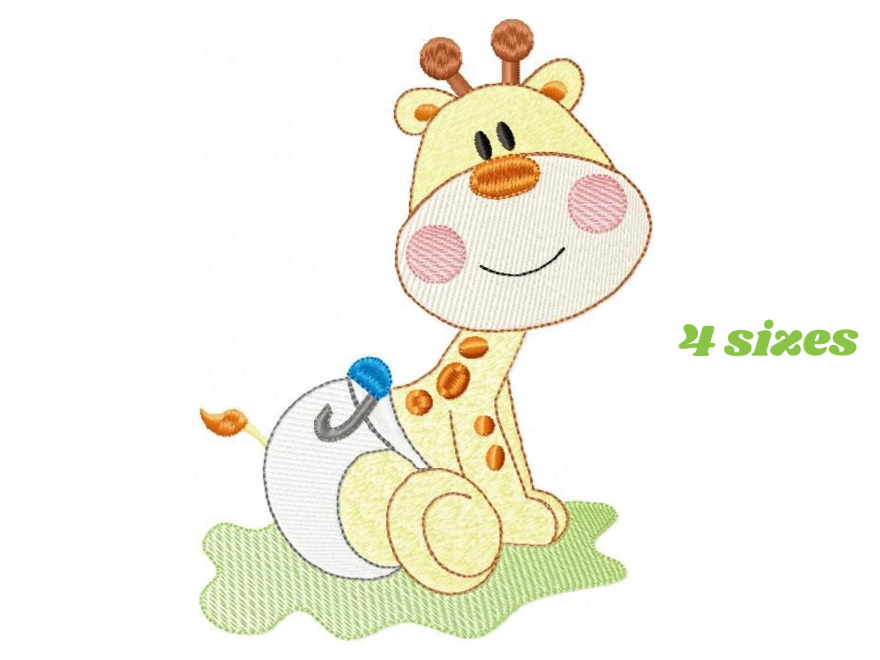Baby Giraffe embroidery design - Animal embroidery designs machine embroidery pattern - boy embroidery file - girl embroidery toddler diaper