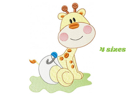 Baby Giraffe embroidery design - Animal embroidery designs machine embroidery pattern - boy embroidery file - girl embroidery toddler diaper