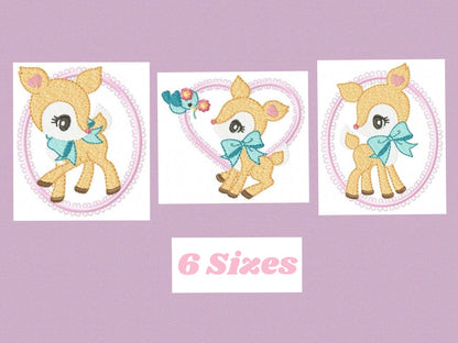 Deer embroidery design - Animal embroidery designs machine embroidery pattern - newborn embroidery file - baby girl embroidery file download