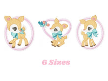 Cargar imagen en el visor de la galería, Deer embroidery design - Animal embroidery designs machine embroidery pattern - newborn embroidery file - baby girl embroidery file download
