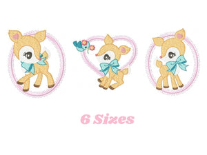 Deer embroidery design - Animal embroidery designs machine embroidery pattern - newborn embroidery file - baby girl embroidery file download