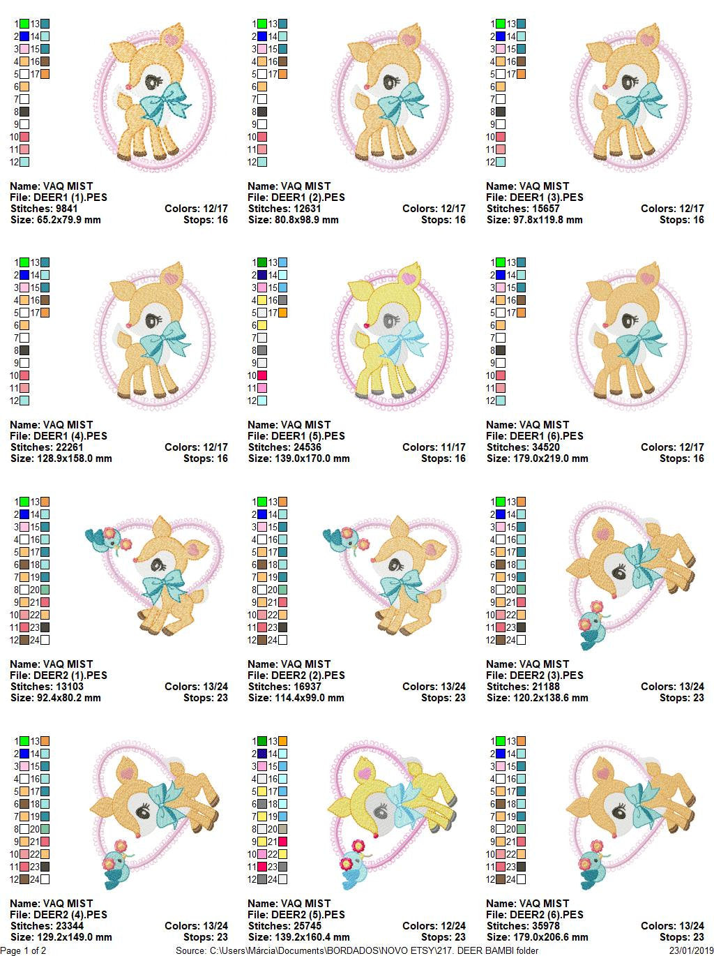 Deer embroidery design - Animal embroidery designs machine embroidery pattern - newborn embroidery file - baby girl embroidery file download